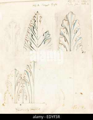 John Ruskin (British, 8 février 1819 - 20 janvier 1900), étude d'ornement avec motif d'acanthe pour "Les pierres de Venise, 1849 Banque D'Images