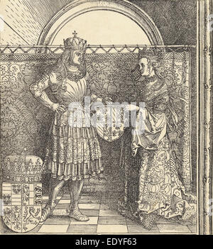 Albrecht Dürer, les fiançailles de Maximilien avec Marie de Bourgogne, Allemand, 1471 - 1528, 1511, gravure sur bois Banque D'Images