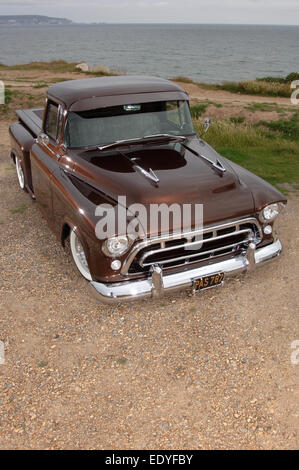 Modification 1957 Chevy 3100 camionnette côté-étape Banque D'Images