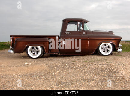 Modification 1957 Chevy 3100 camionnette côté-étape Banque D'Images