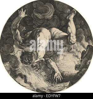 Hendrik Goltzius après Cornelis Cornelisz van Haarlem, Ixion, Néerlandais, 1558 - 1617, 1588, gravure sur bois sur papier Banque D'Images