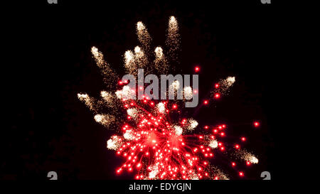 Buntes Feuerwerk am Nachthimmel, colorée d'artifice dans le ciel de nuit, feux d'artifice, pyrotechnie, pétards, coloré, coloré Banque D'Images
