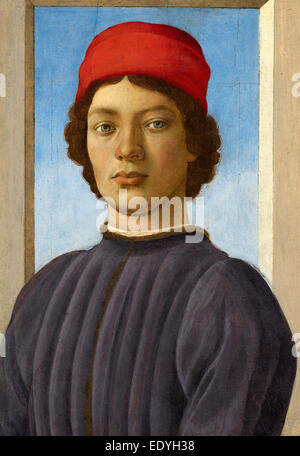 Filippino Lippi (Italien, 1457 - 1504), Portrait d'une jeunesse, ch. 1485, huile et tempera sur panneau Banque D'Images