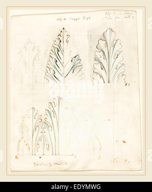 John Ruskin, britanniques (8 février 1819-1820, Janvier 1900), étude d'ornement avec motif d'acanthe pour "Les pierres de Venise, 1849 Banque D'Images