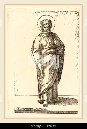 Jacques Stella, français (1596-1657), Saint Matthieu, gravure sur bois Banque D'Images