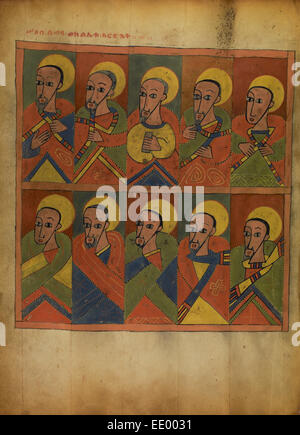 Les Soixante-douze disciples ; inconnu ; l'Ethiopie, Afrique ; environ 1480 - 1520 Tempera sur parchemin ; Banque D'Images