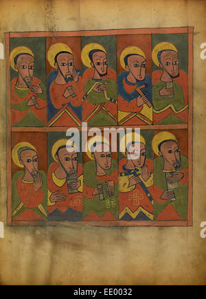 Les Soixante-douze disciples ; inconnu ; l'Ethiopie, Afrique ; environ 1480 - 1520 Tempera sur parchemin ; Banque D'Images