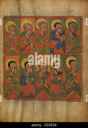 Les Soixante-douze disciples ; inconnu ; l'Ethiopie, Afrique ; environ 1480 - 1520 Tempera sur parchemin ; Banque D'Images