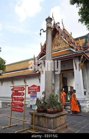 Entrée privée, Wat Suthat Thep Wararam, temple bouddhiste dans Phra Nakhon district, Bangkok, Thaïlande. L'Asie du sud-est Banque D'Images