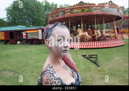 Carters Steam Fair Ghost Train auditions tenues à Eel Brook en commun avec Fulham : Atmosphère Où : London, Royaume-Uni Quand : 10 Oct 2014 Banque D'Images