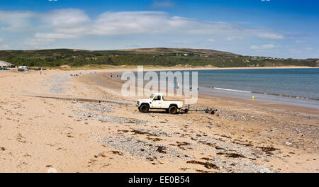 Royaume-uni, Pays de Galles, Swansea, Gower, Oxwich Plage, Vue Panoramique Banque D'Images