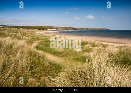 Royaume-uni, Pays de Galles, Swansea, Gower, vue d'Horton cross port Eynon beach Banque D'Images