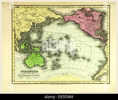 Carte de l'Europe, également connu sous le nom de oceanica, est une région centrée sur les îles de l'océan Pacifique tropical, gravure du xixe siècle Banque D'Images