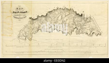 La carte de route de la ville de New York Frederick rapport en ligne sur le nouveau site du Maryland, 1836, ETATS-UNIS, Amérique Latine Banque D'Images