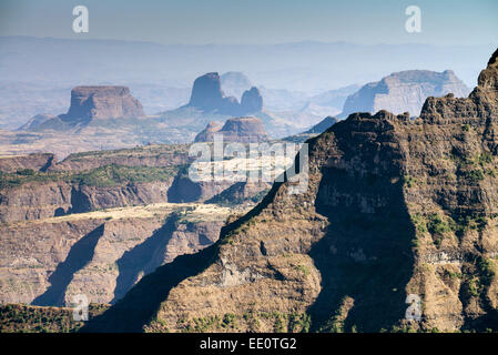 Parc national des montagnes du Simien, UNESCO World Heritage Site, région d'Amhara, Ethiopie, Afrique Banque D'Images