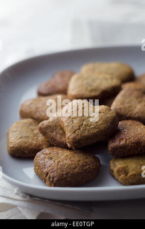 Close up of heart shaped cookies faits maison Banque D'Images