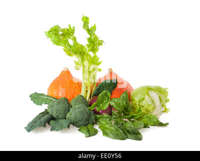 Mélanger les légumes isolé sur fond blanc Banque D'Images