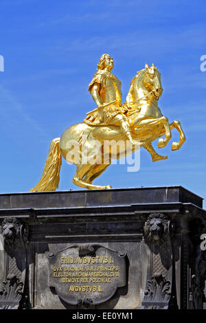 Deutschland, Sachsen, Dresden, Neustadt, goldener Reiter, Neustaedter Markt Banque D'Images