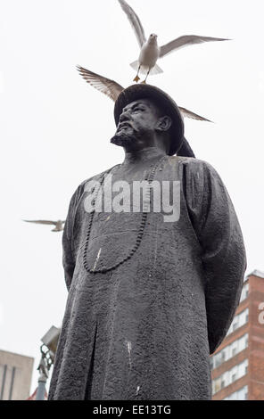 Statue de Lin Ze Xu 1785-1850 avec les mouettes. Pionnier dans la guerre contre la drogue est commémoré par une statue de bronze à Manhattan' Banque D'Images