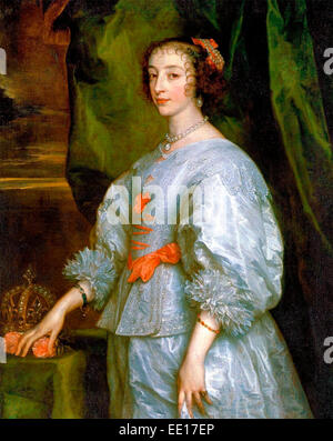 La princesse Henrietta Maria de la France, Reine consort d'Angleterre. Anthony Van Dyck, 1632 Banque D'Images
