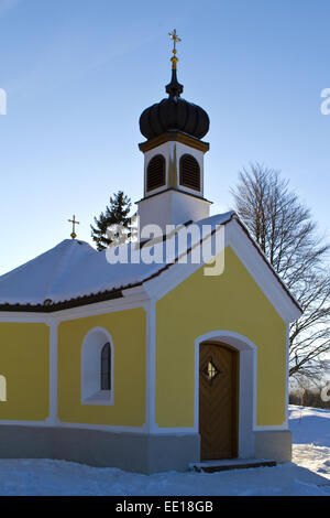 Deutschland, Oberbayern, Kapelle Maria Rast im Karwendelgebirge Banque D'Images