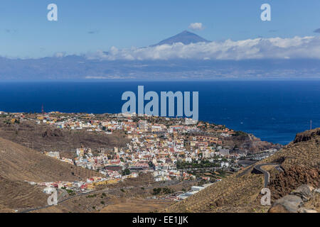 Vue de l'île de La Gomera, la deuxième plus petite île des Canaries, l'Espagne, de l'Atlantique, de l'Europe Banque D'Images