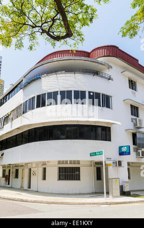 Bâtiments de style architectural Streamline Moderne dans le Tiong Bahru Estate, Singapore Banque D'Images