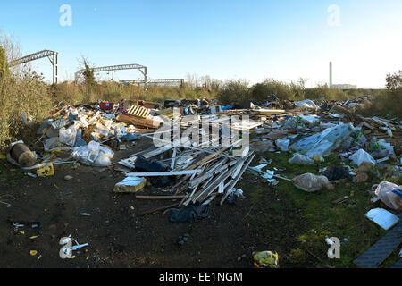 Les décharges sauvages dans l'Essex, Purfleet Banque D'Images