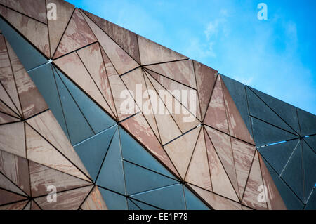 Close up d'un bâtiment près de Federation Square à Melbourne, Australie montrant des détails architecturaux Banque D'Images