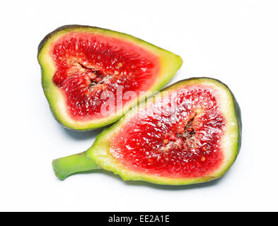 Figue exotique isolé sur fond blanc. Banque D'Images