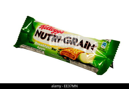 Close-up of a Kelloggs Céréales Nutri-Grain bar, saveur de pomme Banque D'Images