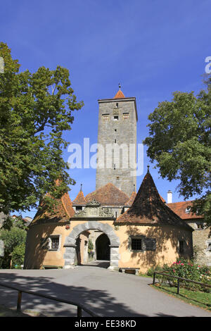 Deutschland, Bayern, Rothenburg ob der Tauber, Burgtor, Alter, Burgturm Burgturm, Burgthurn Innerer, 14, Jahrhundert, Toranlage Banque D'Images