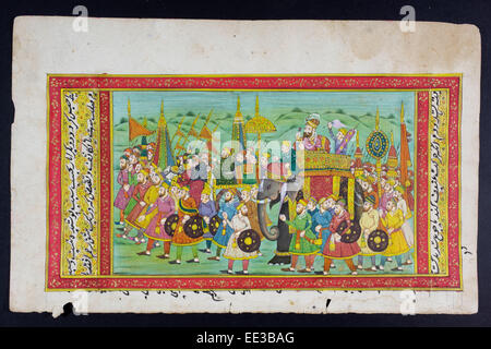 Peinture miniature du Rajasthan du Rajasthan, en Inde. Probablement fin du 19e siècle ou au début du xxe siècle. Banque D'Images