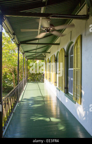 Balcon de la maison d'Ernest Hemingway à Key West, Floride, USA Banque D'Images