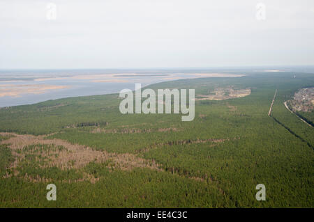 Le parc naturel du lac Engure : isthme entre Golfe de Riga et le lac Engure Banque D'Images