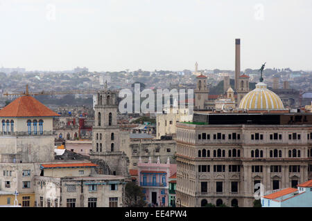 Vue de la ville de La Havane à Cuba de Morro Castle Banque D'Images