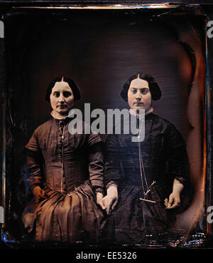 Deux Sœurs adultes, le Portrait, le daguerréotype, vers 1850 Banque D'Images