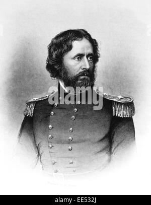 John Charles Fremont (1813-1890), explorateur américain, soldat et leader politique, Portrait en uniforme, gravure, vers 1850 Banque D'Images