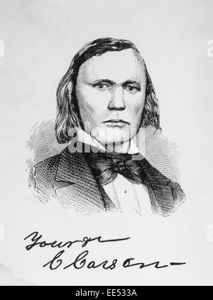 Christopher "kit" Carson (1809-1868), pionnier américain et Guide Banque D'Images