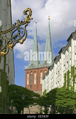 Deutschland, Berlin, Europa, Hauptstadt, Stadt, Sehenswuerdigkeit, Nikolaiviertel, Nikolaikirche, Berlin-Mitte, Stadtteil, Gebae Banque D'Images