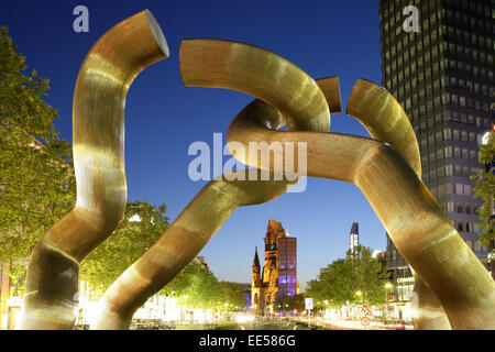 Deutschland, Berlin, Europa, Hauptstadt, Stadt, Sehenswuerdigkeit Tauentzienstrasse, Skulptur, Berlin, Détail, Kaiser-Wilhelm-Ge Banque D'Images