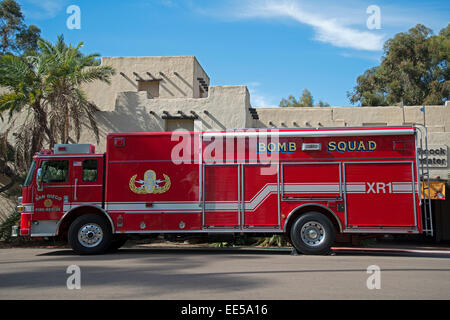 San Diego Fire Department Bomb Squad (XR1) stationné dans Balboa Park, San Diego, California USA Banque D'Images