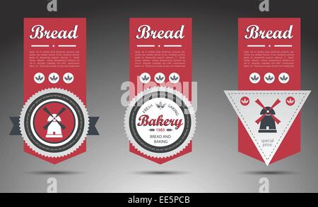 Ensemble d'étiquettes de boulangerie. Vector Illustration de Vecteur