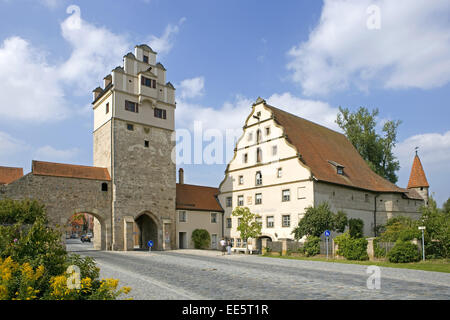 Deutschland, Bayern, Franken, Dinkelsbuehl, Europa, Sueddeutschland, Mittelfranken, Stadt, Sehenswuerdigkeit Gebaeu Innenstadt,, Banque D'Images