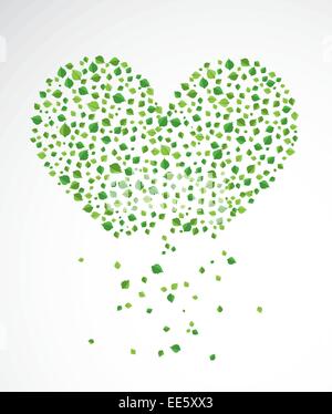 Abstract heart, faite à partir des feuilles Illustration de Vecteur