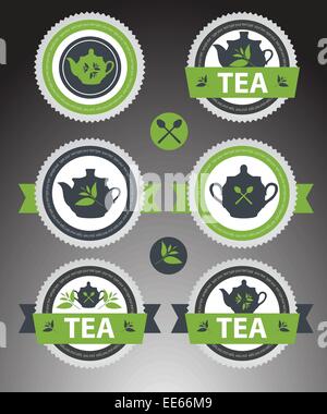 Ensemble de thé des étiquettes. Vector Illustration de Vecteur