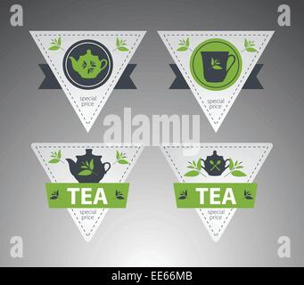 Ensemble de thé des étiquettes. Vector Illustration de Vecteur