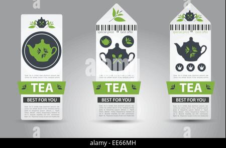 Ensemble de thé des étiquettes. Vector Illustration de Vecteur