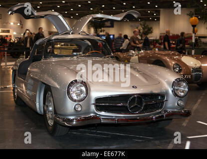 1953, une 300 SL Gullwing Mercedes, à la London Classic Car Show, Banque D'Images