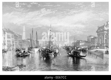 Le Grand canal Joseph Mallord William Turner Venise Italie Venise gondole vaporetti navire marchand commerçant commerce bateau péniche Banque D'Images